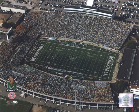 Framed Marshall University Stadium - Aerial View Print