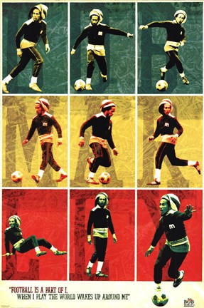 Framed Bob Marley Football Print