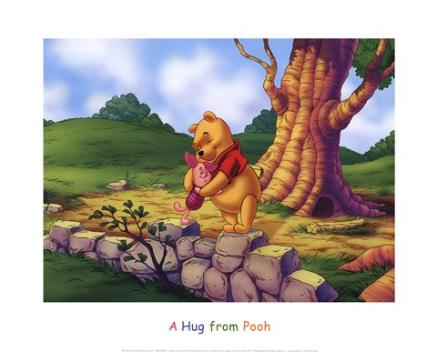 Framed Hug from Pooh Print