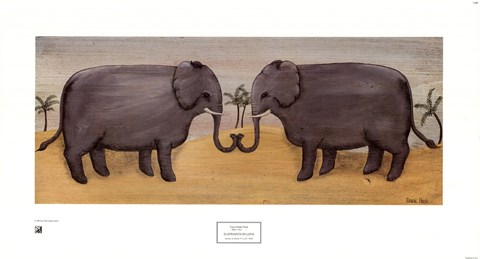 Framed Elephants in Love Print