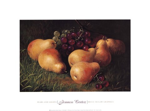 Framed Pears and Grapes Print
