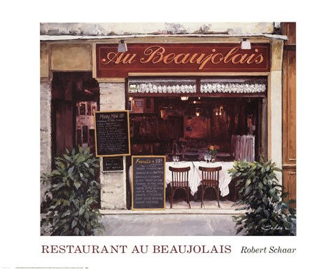 Framed Restaurant Au Beaujolais Print