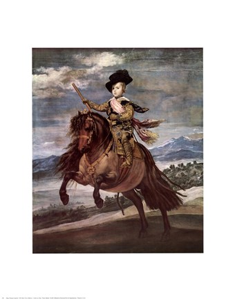 Framed Prince Balthazar-Carlos on a Pony Print