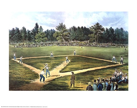 Framed National Game of Baseball Print
