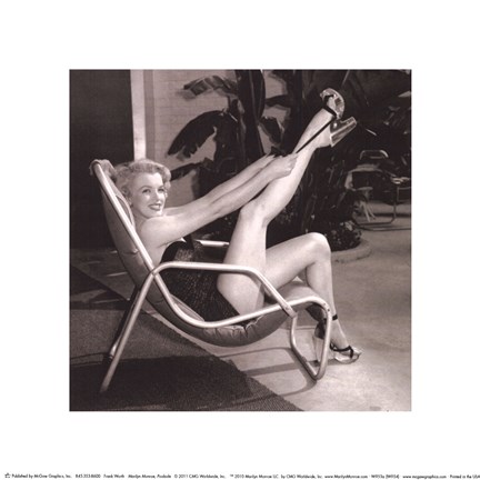 Framed Marilyn Monroe, Poolside Print