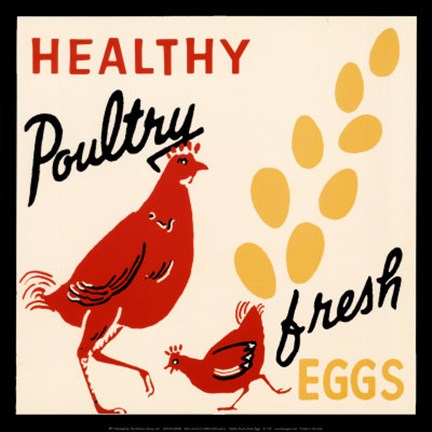 Framed Healthy Poultry-Fresh Eggs Print