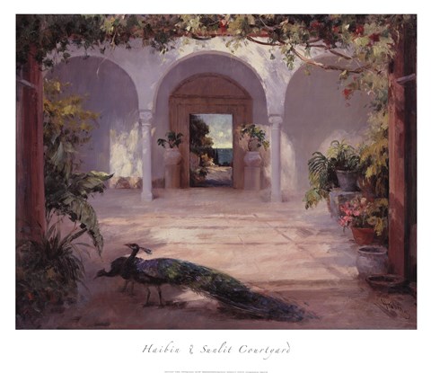 Framed Sunlit Courtyard Print