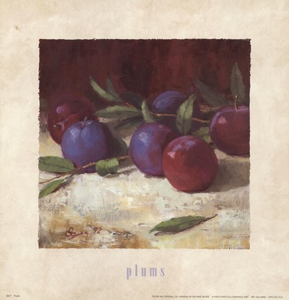 Framed Plums Print