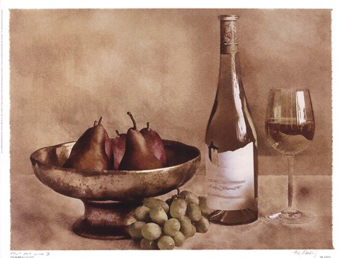 Framed Fruit And Wine II Print