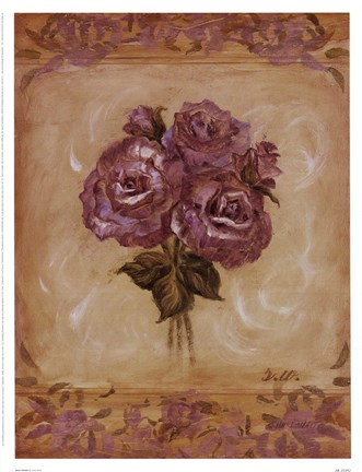Framed Rose Violeta Print
