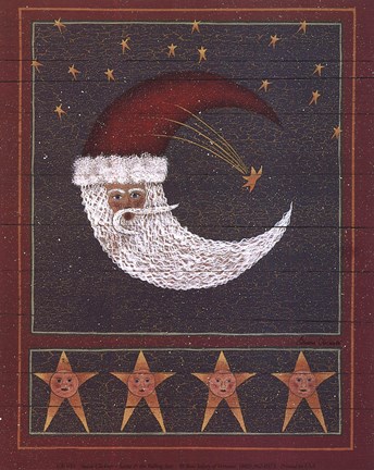 Framed Santa And The Falling Star Print