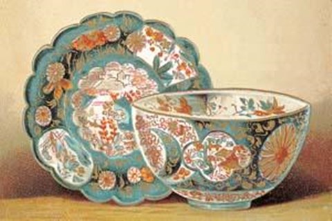 Framed Chinese Plates and Bowls Print