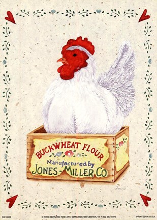 Framed Jones Miller Rooster Print