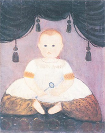 Framed Baby With Rattle Print