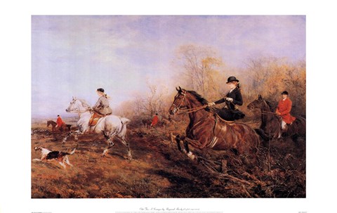 Framed Out For A Scamper (Women On Horses) Print