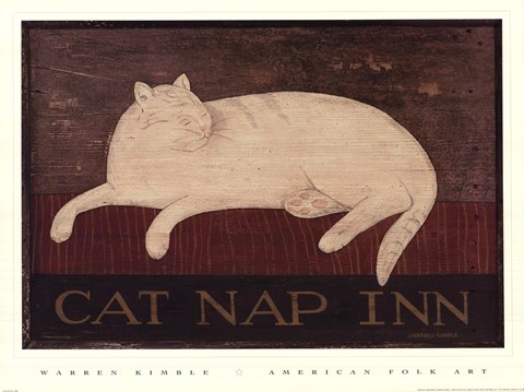 Framed Cat Nap Inn Print