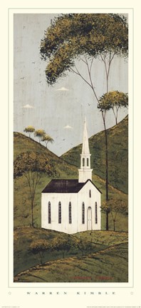 Framed Country Panel I - Church Print