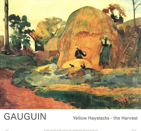 Framed Yellow Haystacks-the Harvest Print