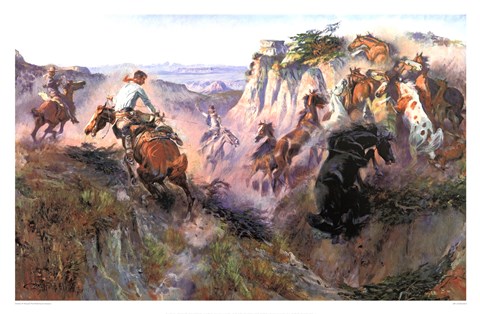 Framed Wild Horse Hunters Print