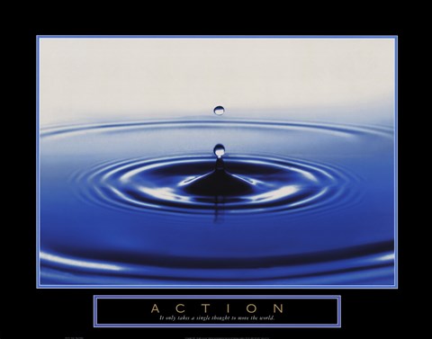Framed Action - Drop Of Water Print