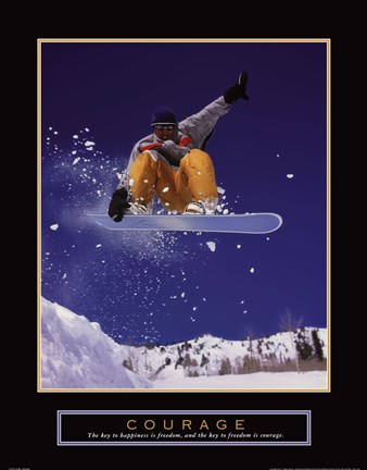 Framed Courage - Snowboarder Print