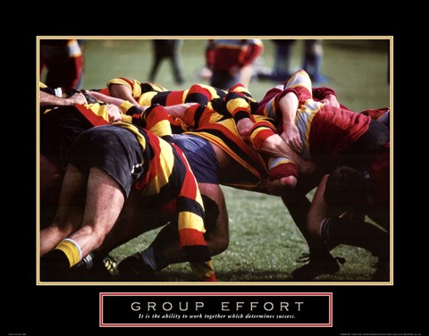 Framed Group Effort - Rugby Print