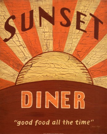Framed Sunset Diner Print