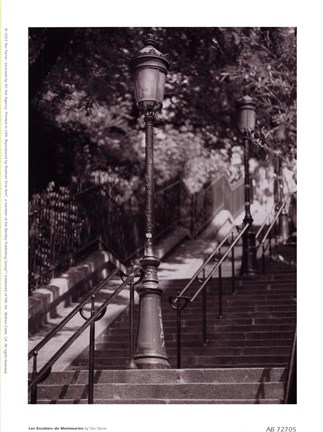Framed Les Escaliers De Montmartre Print
