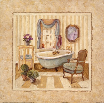 Framed Romantic Bath IV Print