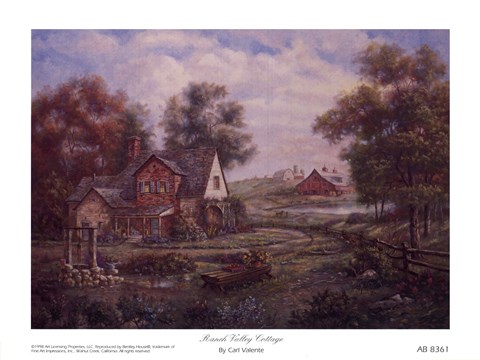 Framed Ranch Valley Cottage Print