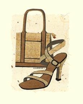 Framed Brown Shoe Purse Print