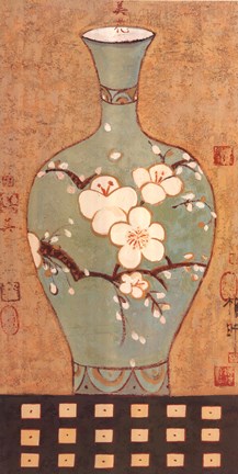 Framed Asian Vase II Print