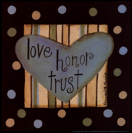 Framed Love, Honor Trust Print