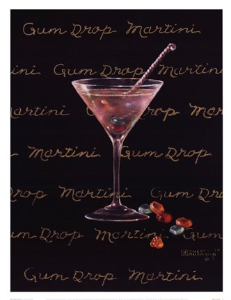 Framed Gum Drop Martini Print