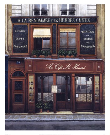 Framed Au Cafe St. Honore Print
