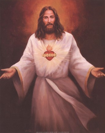 Framed Jesus&#39; Sacred Heart Print