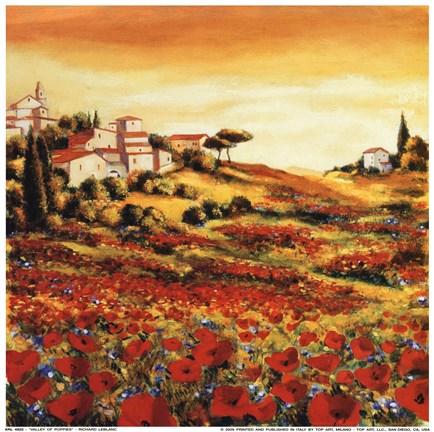 Framed Valley Of Poppies Print