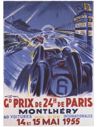 Framed Grand Prix De Montlhery Print