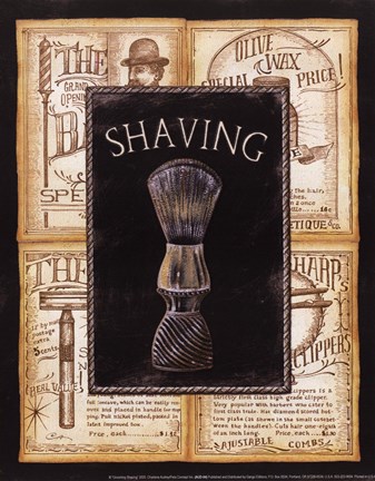 Framed Grooming Shaving Print