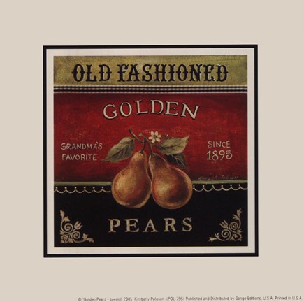 Framed Golden Pears - Special Print