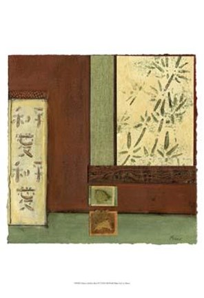 Framed Chinese Scroll In Red II Print
