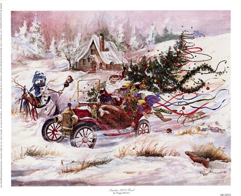 Framed Santas 1909 Ford Print