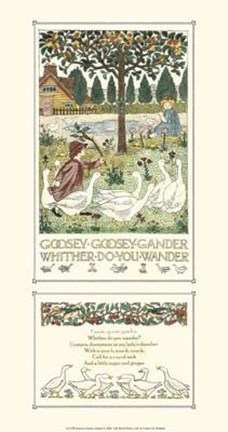 Framed Goosey, Goosey Gander Print
