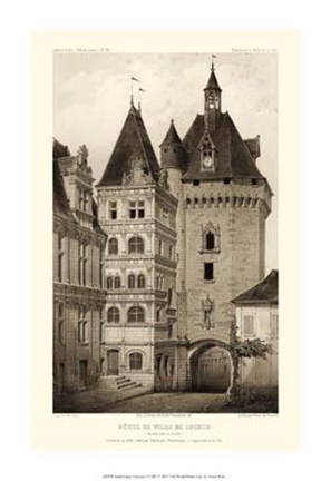 Framed Small Sepia Chateaux VI Print