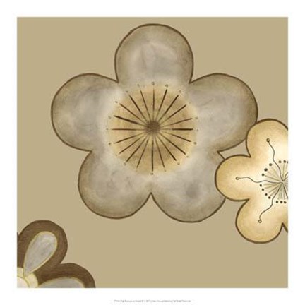 Framed Pop Blossoms In Neutral II Print
