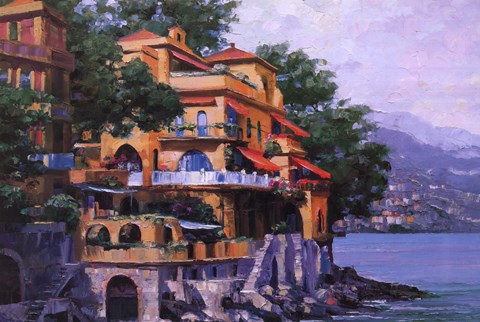 Framed Portofino Villa Print