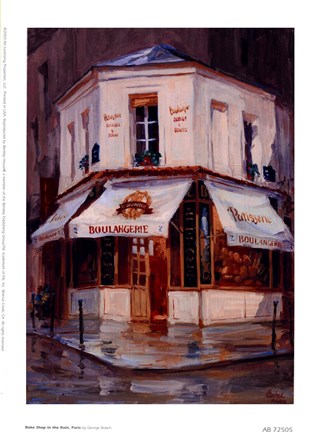 Framed Bake Shop In The Rain, Paris Print