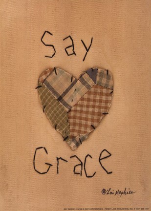 Framed Say Grace Print
