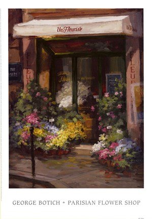 Framed Parisian Flower Shop Print