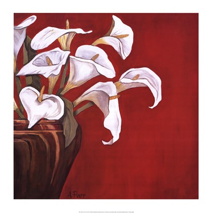 Framed Callas on Red Print